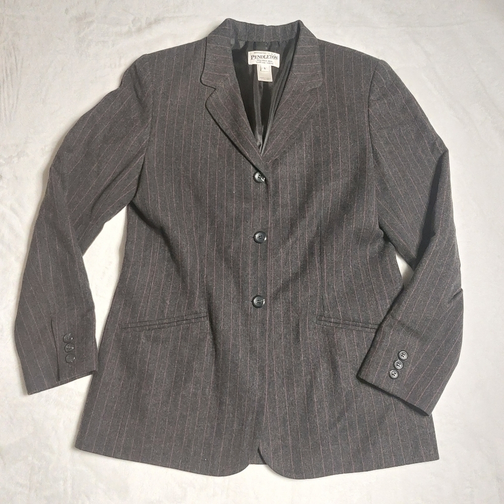 Pendleton Women's 100% Virgin Wool Pinstripe Blazer Size 6